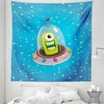 thumbnail image 1 of Space Tapestry, Comic Ufo Alien in Outer Space with Stars Galaxy Journey Caricature Cartoon, Fabric Wall Hanging Decor for Bedroom Living Room Dorm, 5 Sizes, Multicolor, by Ambesonne, 1 of 1