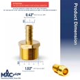 thumbnail image 2 of MAACFLOW Latón 3/4"" Macho NPT a 3/8"" Manguera ID Barb Manguera Adaptador Conector (Paquete de 1), 2 of 5
