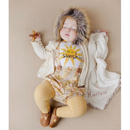

Infant Baby Girls 3pcs Outfits Clothes Set Short Sleeve Romper Suspender Shorts Headwear