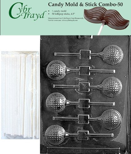 Cybrtrayd 45St25-M066 Ballet Slipper Lolly Miscellaneous Chocolate Candy Mold with 25-Pack 4.5-Inch Lollipop Sticks 