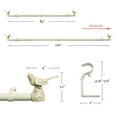 thumbnail image 4 of MERIVILLE 1" Single Curtain Rod Set, Adjustable 84–120 Inches, Bird Finials, Country White, 4 of 5