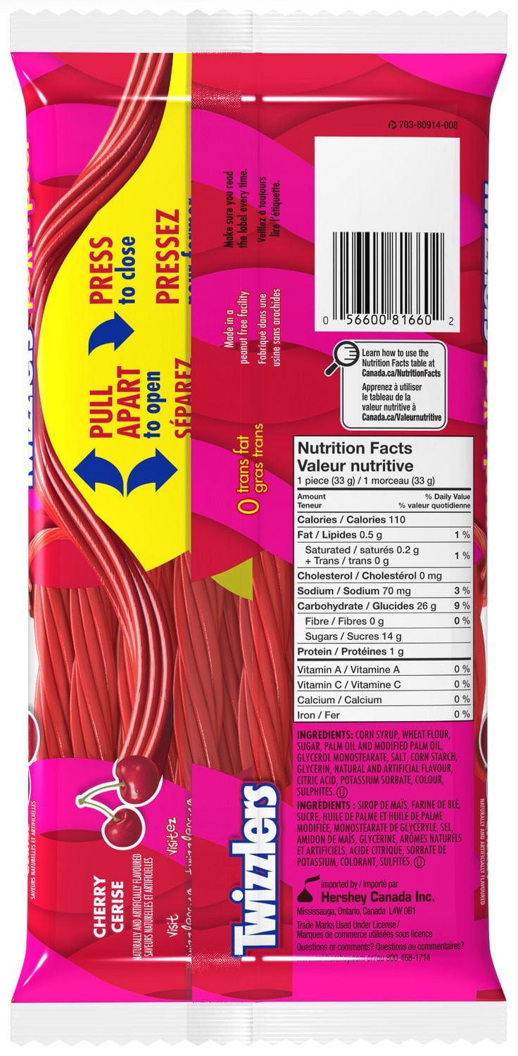 TWIZZLERS PULL-N-PULL Cherry Candy, 396g