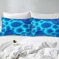 thumbnail image 5 of Marble Magma Bed Set Modern Geometric Bed Sheets Set, Teal Blue Sheet Set Queen Fire Flame Sheets, Aesthetic Artwork Top Sheet Microfiber with 2 Pillow Case, 5 of 6
