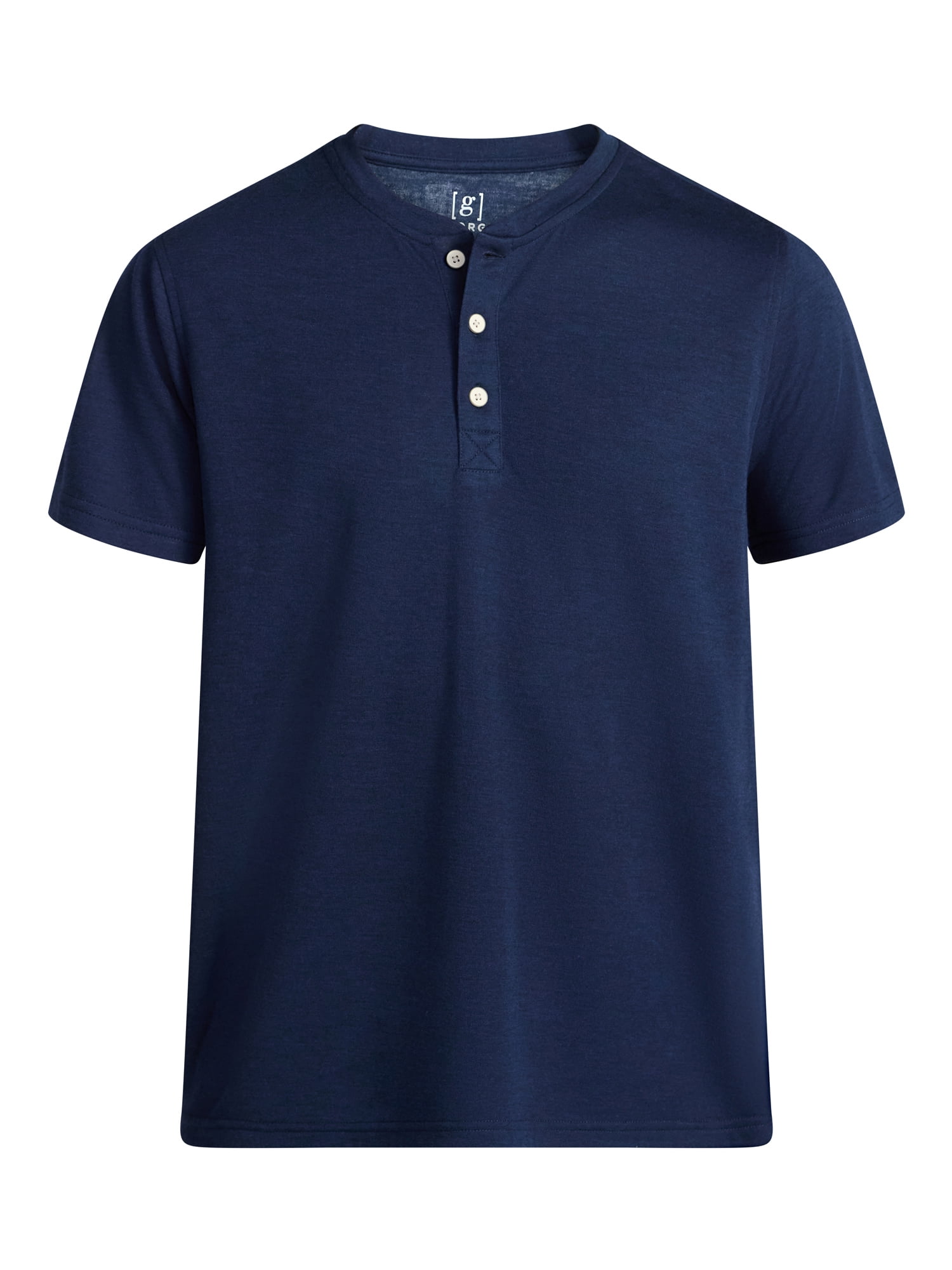 George Men's & Big Men's Relaxed Fit Knit Cloth Henley Shirt with Short Sleeves, Sizes XS-5XL