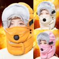 thumbnail image 4 of Unisex Hat Blue Warm Hat Multifunctional Thickened with Earmuffs Winter Thermal Trapper Hat for Winter Biking, 4 of 5