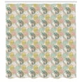 thumbnail image 3 of Forest Friends Shower Curtain, Cheerful Pattern with Abstract Cartoon Chameleons with Exotic Leaves, Fabric Bathroom Set with Hooks, 69W X 70L Inches, Multicolor, by Ambesonne, 3 of 3