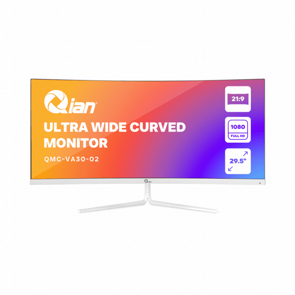 Qian 30" Ultra Wide FHD 1080P Curved Office Monitor - Model: QMC-VA30-02