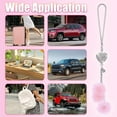 thumbnail image 5 of Heart Diamond Car Hanging Accessories, Sparkling Love Heart and Cute Plush Balls, Crystal Car Rear View Mirror Charms for Women, Lucky Hanging Pendant Car Accessories (Pink), 5 of 8