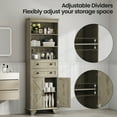 thumbnail image 5 of IDEALSOUL Tall Storage Cabinet, 72" Farmhouse Bathroom Storage with 2 Drawers, Adjustable Shelves & Barn Door, Cabinet for Bathroom, Living Room, Kitchen, Grey, 5 of 10