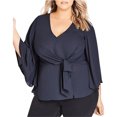 thumbnail image 1 of City Chic Blusa con lazo en el frente para mujer, negro, S/16, 1 of 1