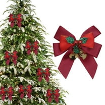 Christmas Bow for Tree and Wreath Decoration, Made of Durable Polyester Fabric, Compact Size for Easy Hanging and Festive Holiday Decor