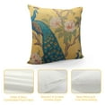 thumbnail image 4 of COMIO  Throw Pillow Covers Vintage Watercolor with Peacock On Tree Cherry Flowering Trees with Flowers Yellow Colorful Bird Decorative Square Pillowcases Cushion Cover, 4 of 5