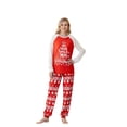 thumbnail image 2 of Conjunto de pijamas navideños familiares a juego con estampado de letras, renos y copos de nieve. Pijamas de vacaciones para papá, mamá y niños., 2 of 8
