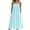 Light Blue, variant on Horkkom Spaghetti Strap Dresses for Women V Neck Short Sleeve Solid Color Maxi Dresses Pleated Loose Casual Dresses, S-2XL