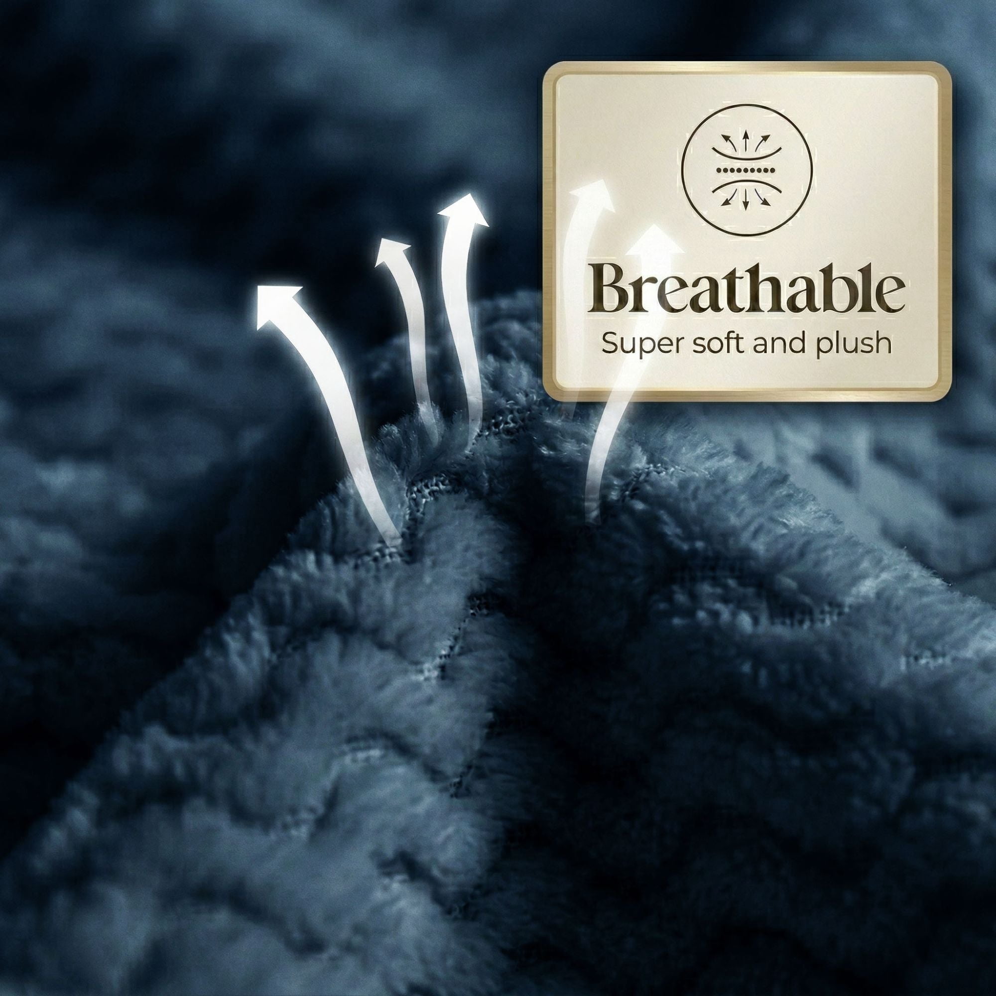 Superior Lily Pebbled Fluffy Fleece Blanket, Full Queen Size, Navy Blue