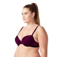 thumbnail image 3 of Curve Muse Women's Plus Size Add 1 and a half Cup Push Up Underwire Lace Bras -2PK-BURGUNDY,BLACK-38B, 3 of 6