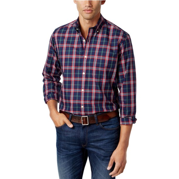 Club Room - Camisa con botones Wallesberg de ajuste clásico para hombre, azul, XXX-Large