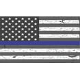 thumbnail image 2 of 5in X 3in Rustic American Blue Lives Matter Sticker Flag Bumper Stickers, 2 of 2