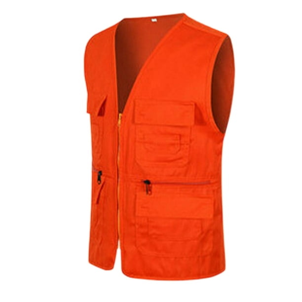 MAWCLOS Women Casual Full Zip Cargo Vest Safari V Neck Jacket