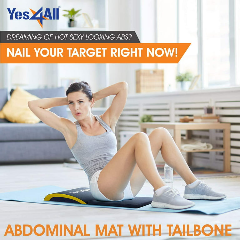 Yes4All Ab Exercise Mat with Tailbone Protecting Pad for Abs Workouts ( Yellow) 