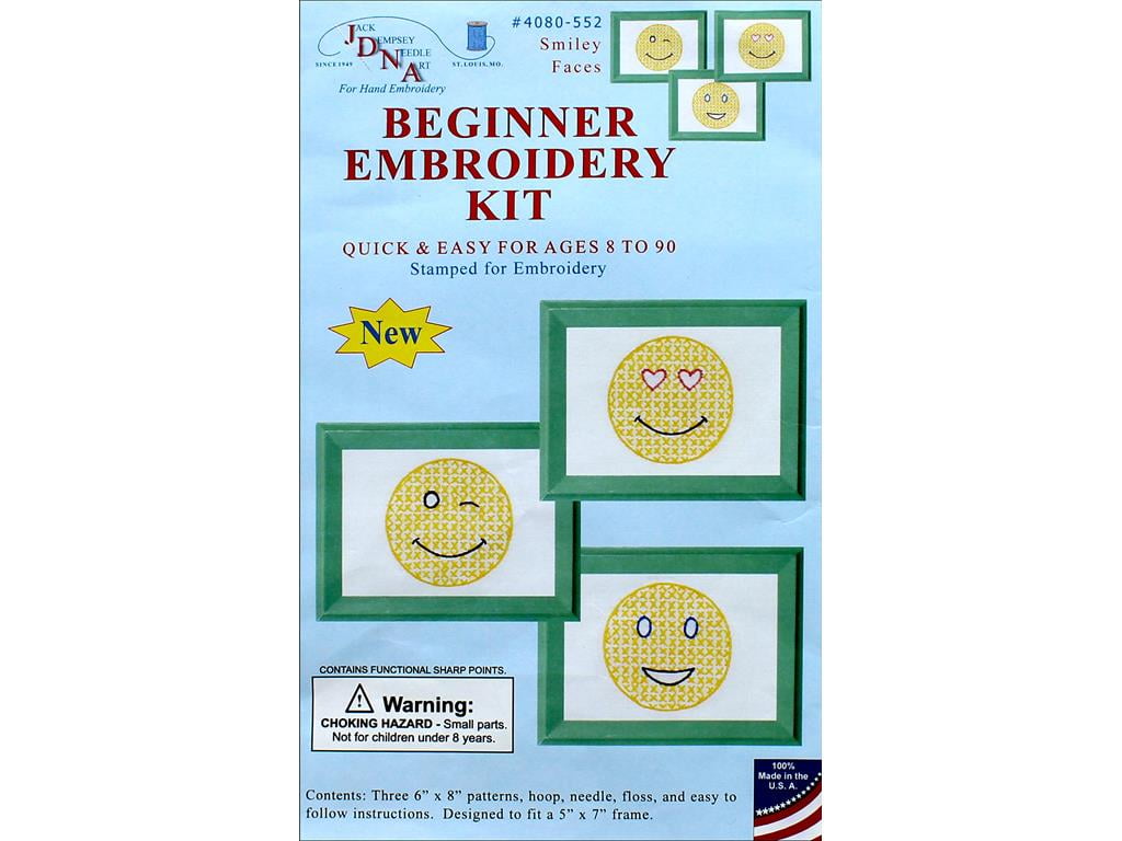 Jack Dempsey Kit Ricamo Per Principanti – 3 Disegni A Tema Outdoor, Telaio 6x8 Pollici, Filo E Istruzioni Incluse – Divertimento All'aperto - 3