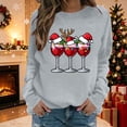 thumbnail image 2 of Ecqkame Womens Crew Neck Sweatshirts Christmas Print Long Sleeve Casual Loose Pullover Top Holiday Daily Comfy Fit Sweatshirt Gray M, 2 of 7