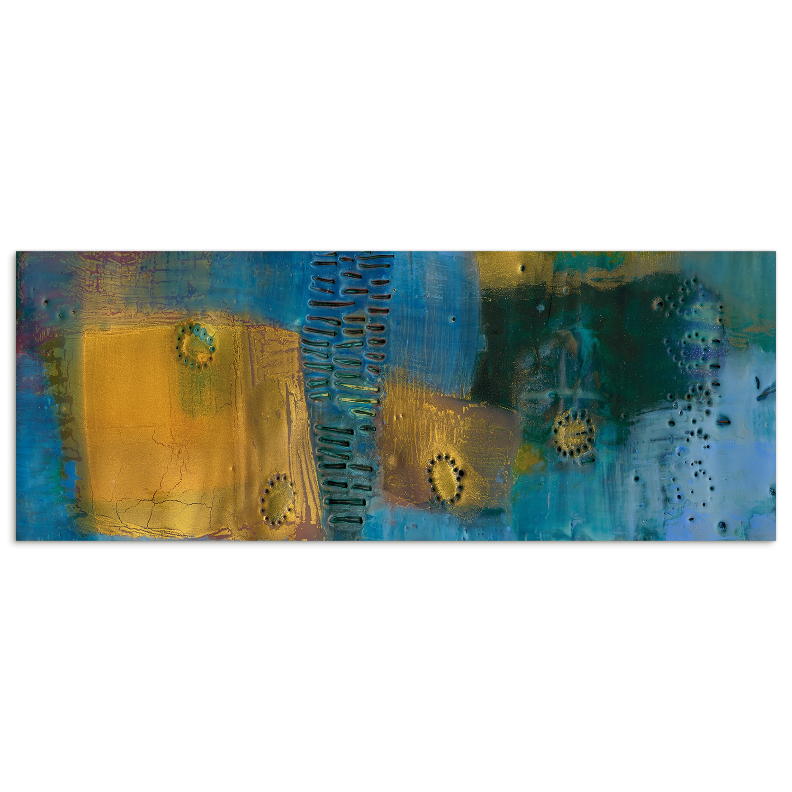 Empire Art Direct Reedy Blue I Frameless Free Floating Tempered Glass Panel Graphic Wall Art, 63" x 24" x 0.2", Ready to Hang