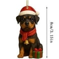 thumbnail image 2 of Festive Dog Shape Acrylic Christmas Ornament Set, Non-Fade Hanging Decoration for Tree Gift Exchange Party Favors, 8CM Cute Animal Themed Xmas Car & Home Decor, 2 of 4