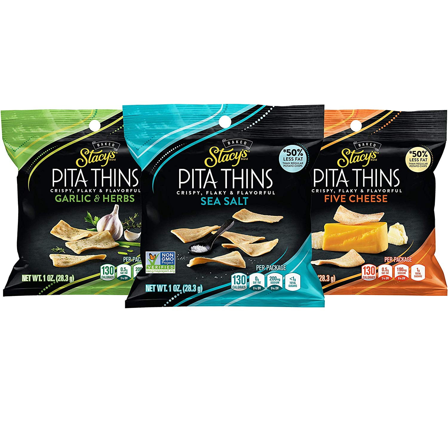 Photo 1 of Stacy's Pita Thins, 3 Flavor Variety Pack, 1 oz Bags, 24 Count