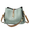thumbnail image 1 of Bolso bandolera de gran capacidad de cuero artificial para mujer a juego de colores a la moda, 1 of 5