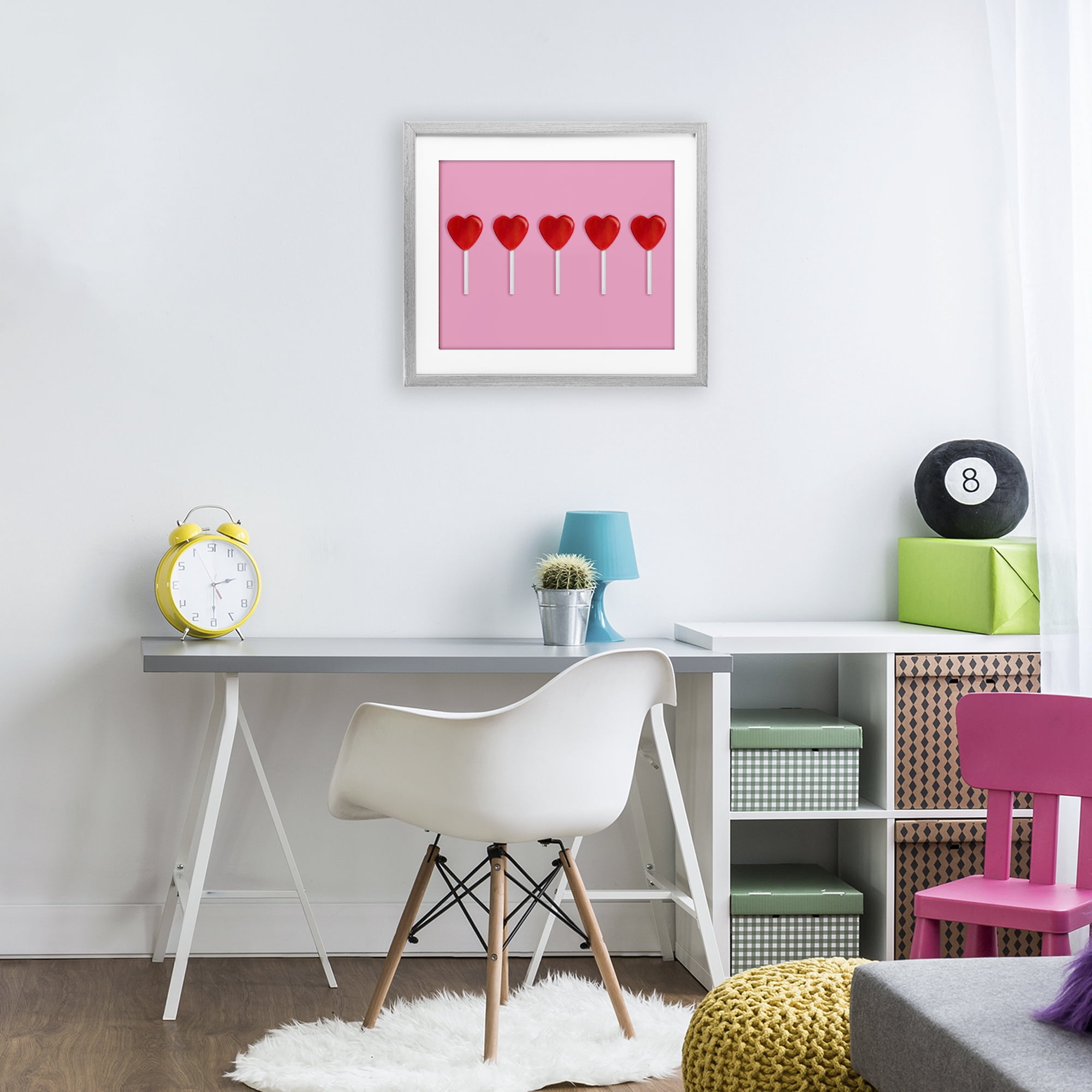 Stupell Industries Valentine's Heart Pops Gray Framed Print Under Glass, design by LISH Creative