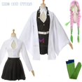 thumbnail image 5 of Disfraz de Cosplay de Kanroji Mitsuri, Kimono de Anime, peluca rosa y verde, ropa Sexy, calcetines de disfraz de Halloween, talla para adultos y niños, 5 of 5