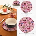 thumbnail image 2 of SKYSONIC Winter Purple Deer Pot Holders Trivets, 2 Pcs Heat Resistant Trivets,Xnas Snowman Embroidery Cotton Thread Weave Mats for Hot Pads Pans Pot Bowl Teapot for Kitchen Decor, 2 of 7