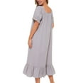 thumbnail image 5 of Women's Nightgown Cotton Sleepwear Long Loungewear Short Sleeve Vintage, 5 of 6