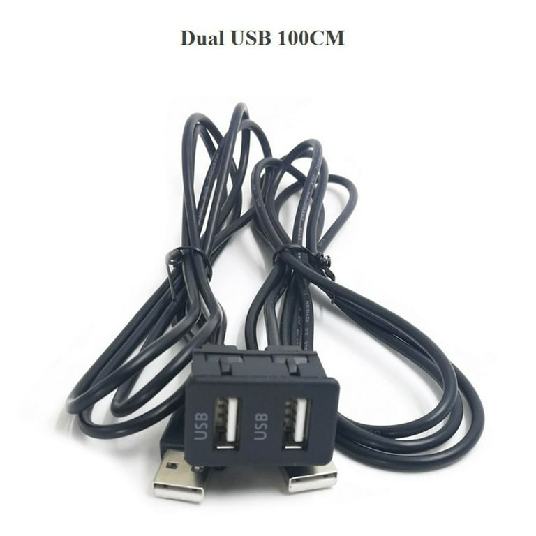 100CM Car Dash Flush Mount USB-Port Panel Dual USB-Extension