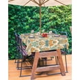 thumbnail image 3 of nqOlkjepod Orange Teal Geometric Outdoor Tablecloth with Umbrella Hole & Zipper, Ethnic Southwest Country Rectangle Table Cover 52x70 Inch, Dining Waterproof Table Cloth Protector for Patio/Party, 3 of 7
