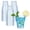 Blue-50, variant on 25 Count Pink Plastic Ribbed 14 Oz Disposable Drinking Tumblers