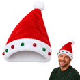 thumbnail image 2 of Christmas Santa Hat for Adults Thicken Soft Fur Xmas Holiday Hat, Ultra Warmth Classic Velvet Santa Claus Hat for Women Men while New Year Party Headwear, Hand-Stitched Fluffy Brim,Z6-Red, 2 of 9