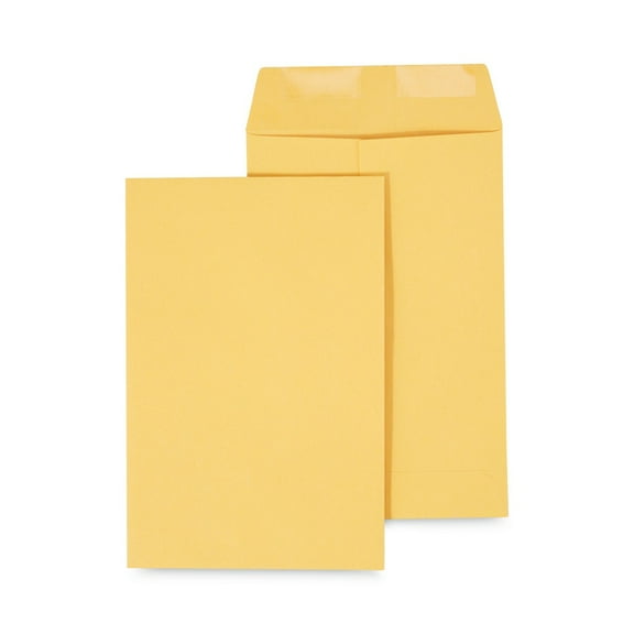 Universal UNV40165 6.5 in. x 9.5 in. Square Flap Gummed Closure 28 lbs. Bond Weight Kraft #1 3/4 Catalog Envelope - Brown Kraft (500/Box)