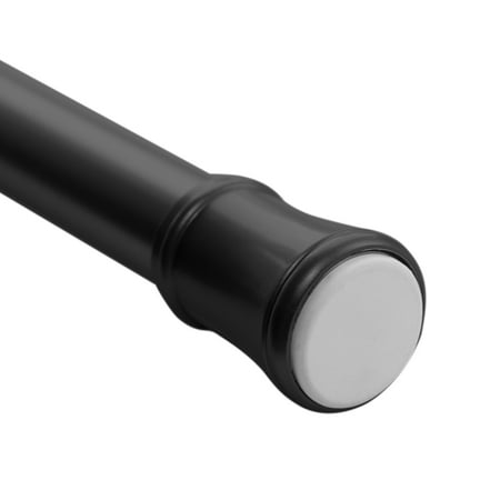 mainstays 1  black adjustable tension window curtain rod  48-84   black