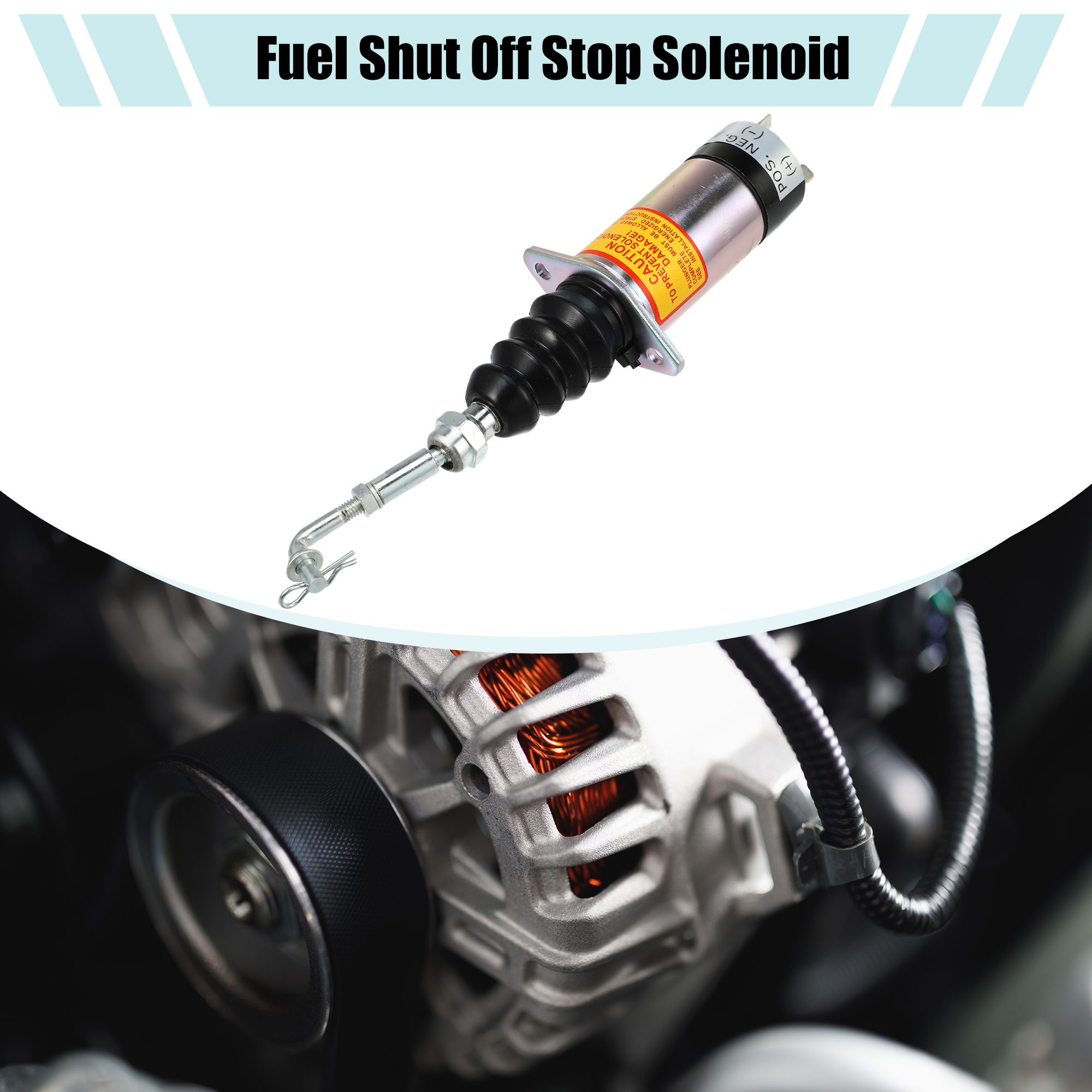 Unique Bargains Fuel Shut Off Stop Solenoid Valve for Diesel Engine