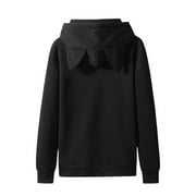 KIHOUT Spring Winter Hoodies for Men, Casual Solid Pullover Ears Hooded Fleece Pocket Sweatshirt Hoodie, Size S-2XL