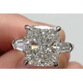 thumbnail image 4 of "4CT Cushion-Cut Natural Moissanite Engagement Ring for Women, 14K White Gold Plated - Elegant Bridal Jewelry Gift for Her, 4 of 4