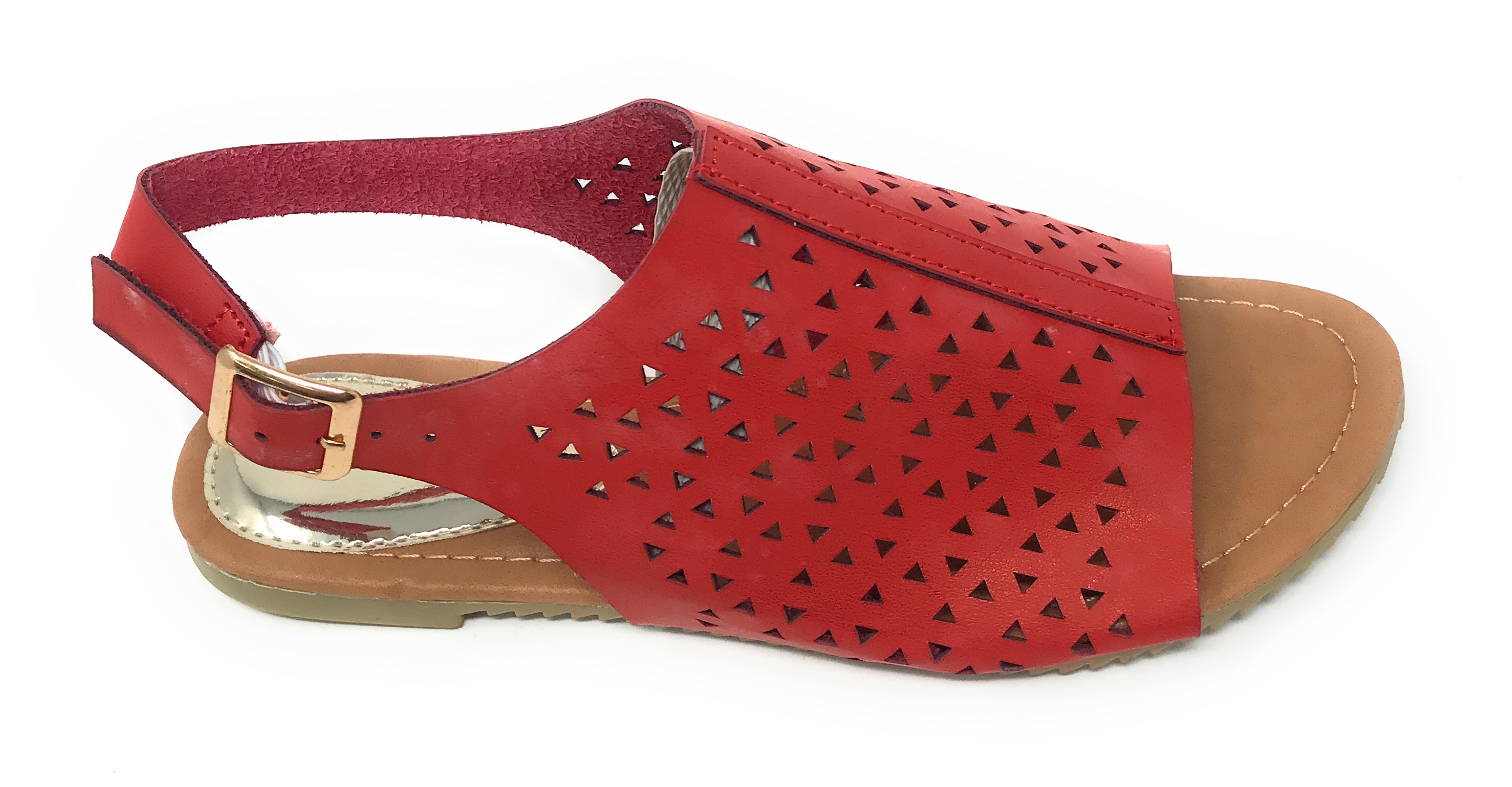 Victoria K Women's Triangle Pattern Laser Cutout Sandals