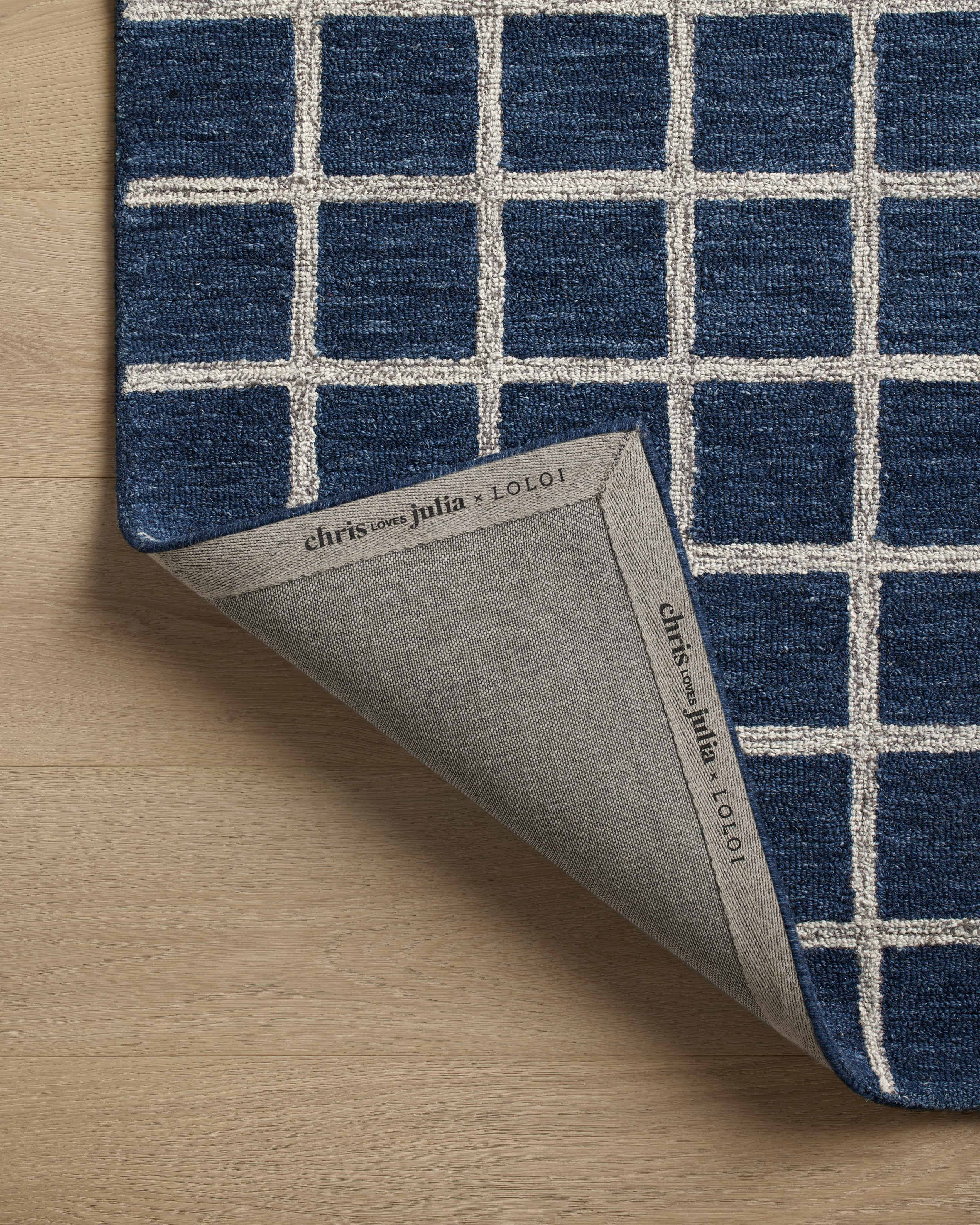 Chris Loves Julia x Loloi Polly Navy / Silver 2'-6" x 9'-9" Runner Rug