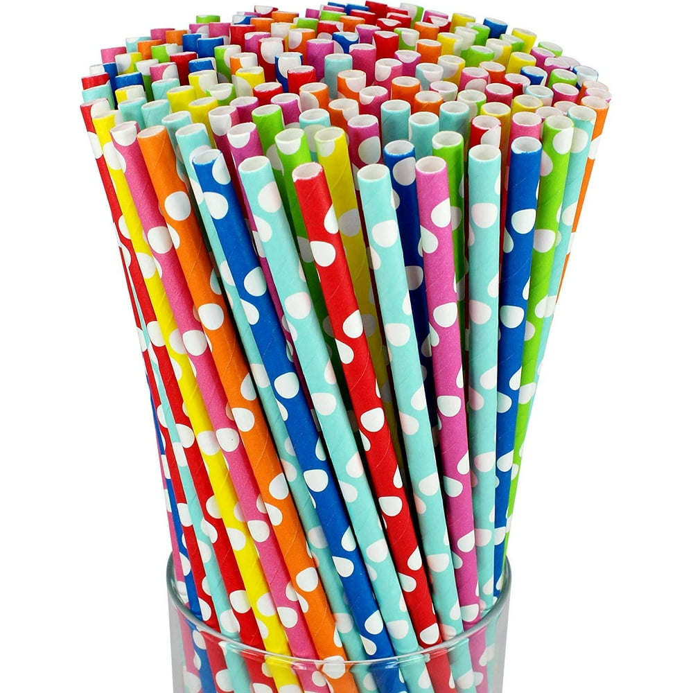 100 Compostable Drinking Biodegradable EcoFriendly Bulk Paper Straw