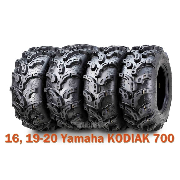 (4) WANDA 25X8X12 25X10X12 fit 16, 19-20 Yamaha KODIAK 700 ATV Tire Set Super Mud