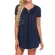 thumbnail image 1 of Guardurnaity Blusa de manga corta con cuello en V y botones decorativos para mujer Prendas para la parte del cuerpo azul S, 1 of 6