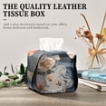 thumbnail image 4 of Fishes Carp Frolics Tissue Box Cover Leather Square Rectangle Tissue Box Holder for Bathroom Living Room Desk Office Decor, 4 of 7