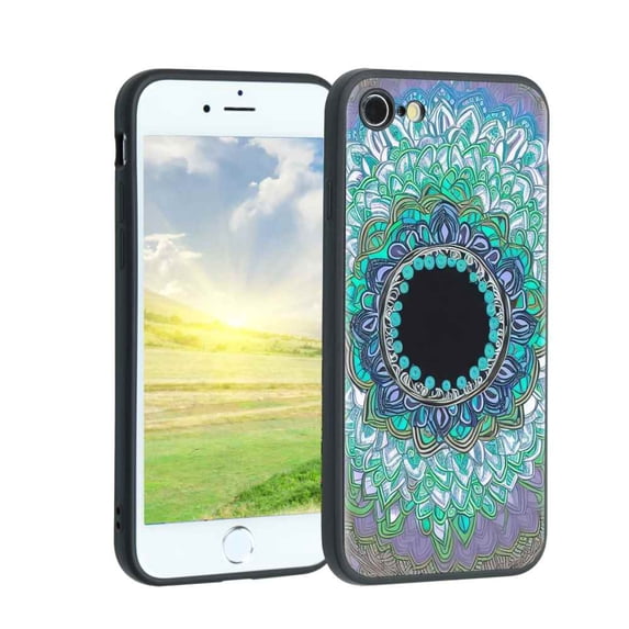 Compatible with iPhone SE 2020 Phone Case, Mandala-21 Case Men Women, Flexible Silicone Shockproof Case for iPhone SE 2020